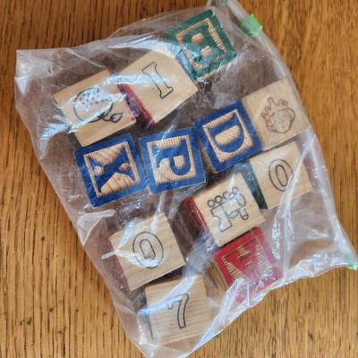 Vintage Wood Alphabet Blocks
