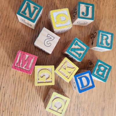 Vintage Wood Alphabet Blocks