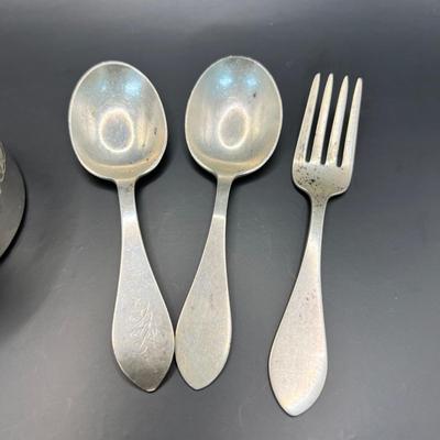 6465 Nickel Silver Baby Cup & Flatware