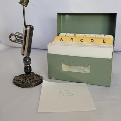 Antique card file and holder
