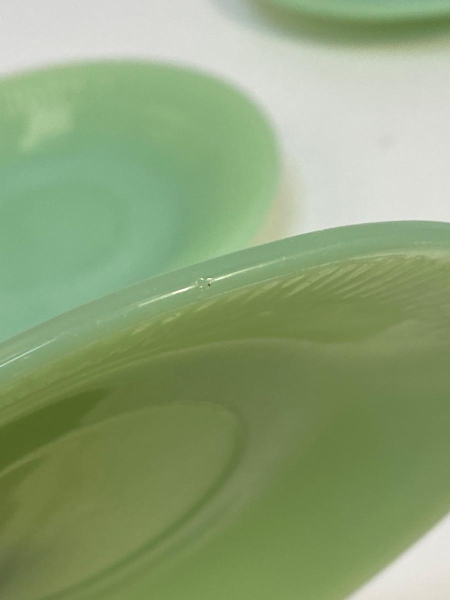Set of 3 Vintage Fire King Green Jadeite Saucer Plates