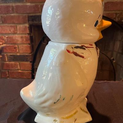 Vintage painted duck cookie jar