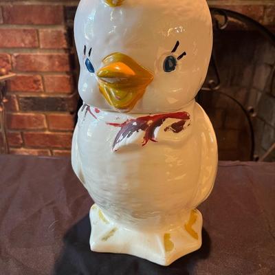 Vintage painted duck cookie jar