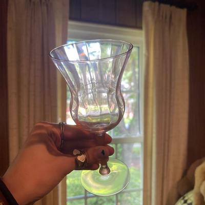 set of (3) vintage pink glasses