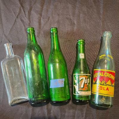 Lot of (5) vintage glass bottles