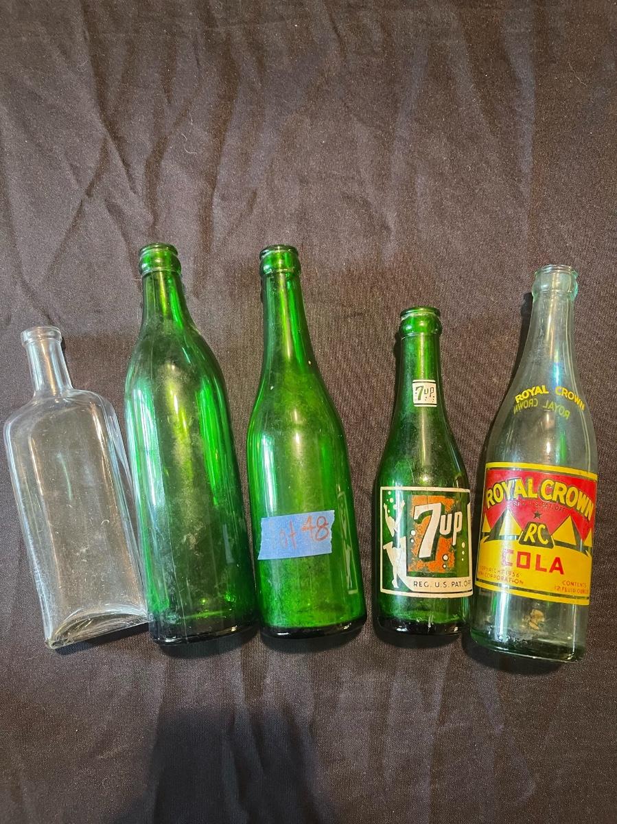 Lot of (5) vintage glass bottles