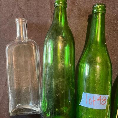 Lot of (5) vintage glass bottles