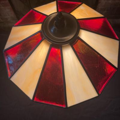 Vintage Tiffany inspired  stained glass Redskins lamp