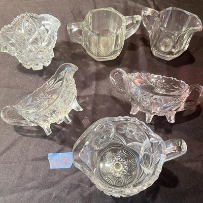 lot of (6) misc. etched glass and crystal pieces