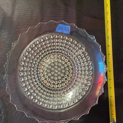 Lot of (3) etched glass bowls/platters