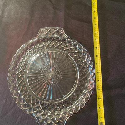 Lot of (3) etched glass bowls/platters