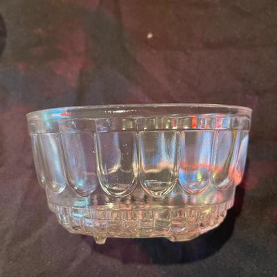 Lot of (4) misc. pcs. Of etched glassware and crystal