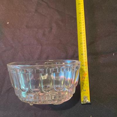 Lot of (4) misc. pcs. Of etched glassware and crystal