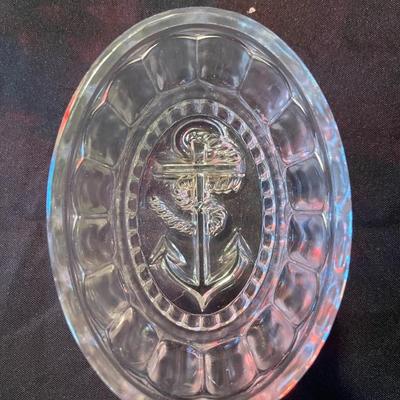 Lot of (4) misc. pcs. Of etched glassware and crystal
