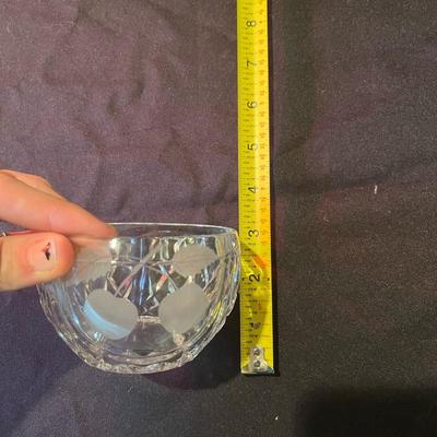 Lot of (4) misc. pcs. Of etched glassware and crystal