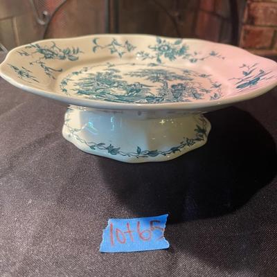 Pair of mini stemware glasses, England cake platter