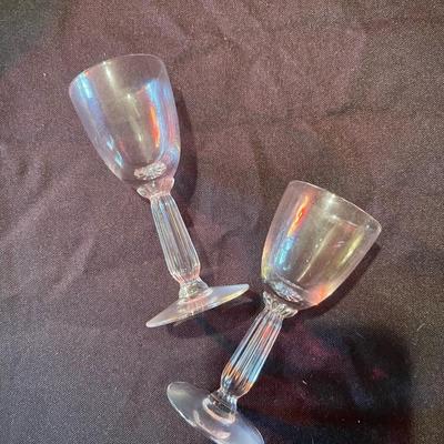 Pair of mini stemware glasses, England cake platter