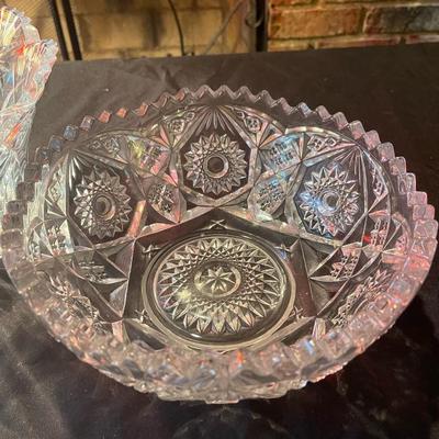 (2) vintage crystal bowls