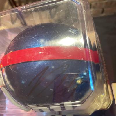 Lot of (2) collectible autographed MLB/NFL Riddel helmets