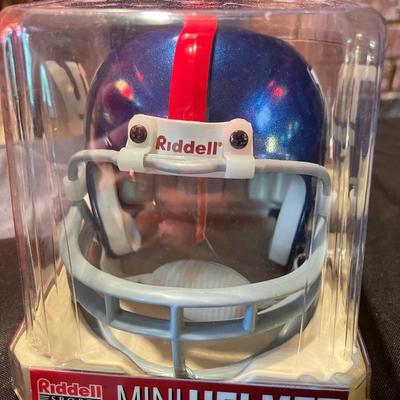Lot of (2) collectible autographed MLB/NFL Riddel helmets