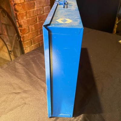 Blue metal tool box w/contents