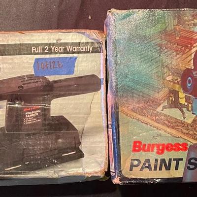 Black + Decker finishing grinder, Burgess paint sprayer