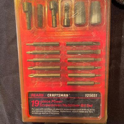 Black + Decker drill bit sharpener, Black + decker circular saw, Black + Decker electric drill, Craftsman 117 pc. Screw/nut driver set