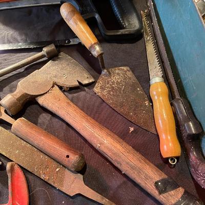 Racco small tool cabinet w/contents, antique metal tool box w/contents