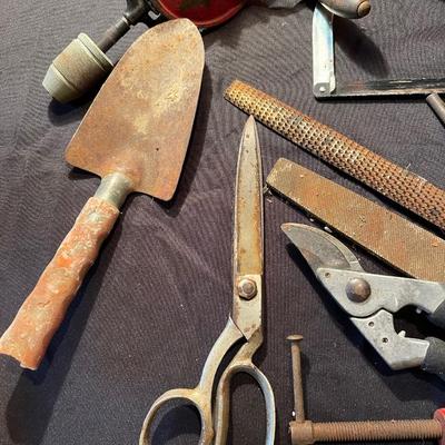 Racco small tool cabinet w/contents, antique metal tool box w/contents