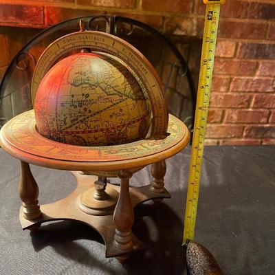 Antique italian globe &  huge authentic bullet