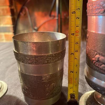 (3) pewter mugs