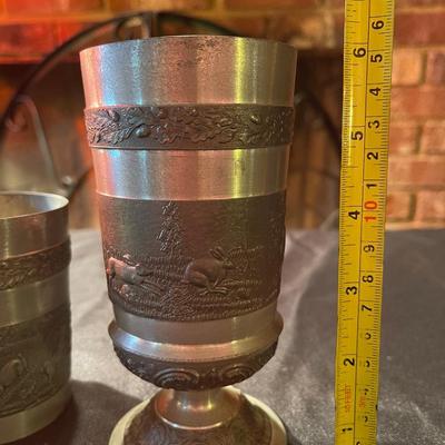 (3) pewter mugs