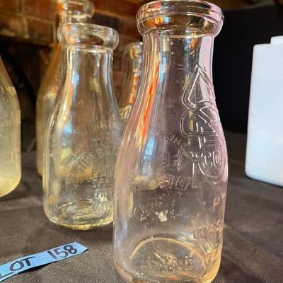Lot of (6) vintage glass milk jugs