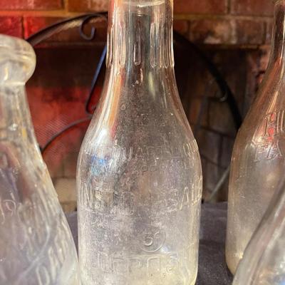 Lot of (6) vintage glass milk jugs