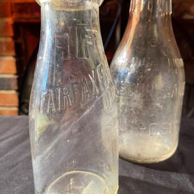 Lot of (6) vintage glass milk jugs