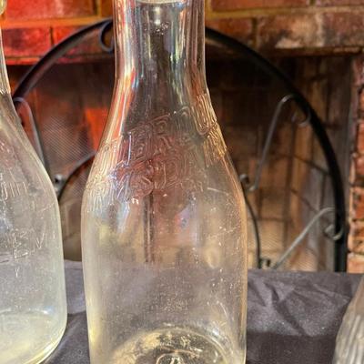 Lot of (6) vintage glass milk jugs