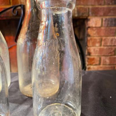 Lot of (6) vintage glass milk jugs