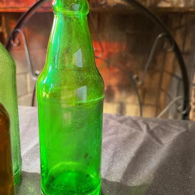 (3) vintage glass bottles