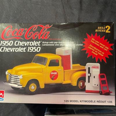 Coca-cola 1950 chevrolet diecast metal and monogram 1970 plymouth superbird 