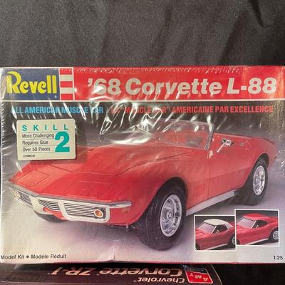 Revell 1968 corvette L-88 model kit, AMT corvette ZR-1 model kit