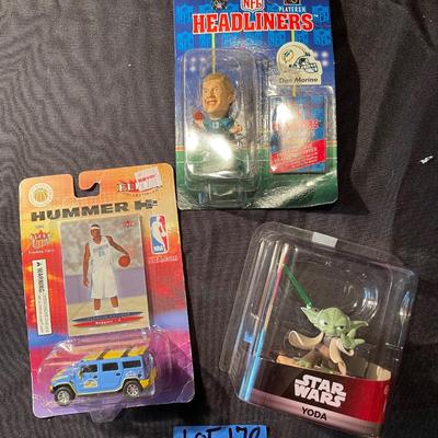 Lot of Vintage Toys, Dan Marino, Yoda, and Carmelo Anthony Hummer H2