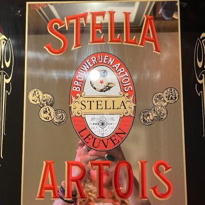 Antique "Stella Artois" Mirror/ Picture