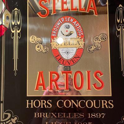Antique "Stella Artois" Mirror/ Picture