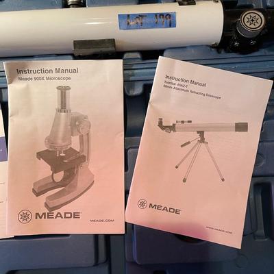 Meade 900x Microscope and 40mm Altazimuth retracting telescope.