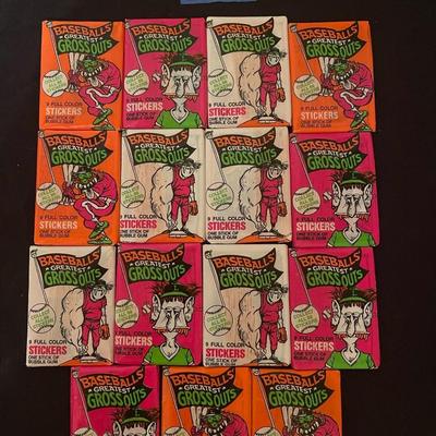 Lot of (15) Vintage "Baseball's Greatest grossouts" Stickers and Bubblegum