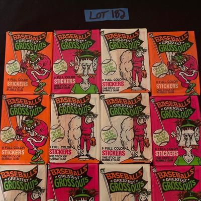 Lot of (15) Vintage "Baseball's Greatest grossouts" Stickers and Bubblegum