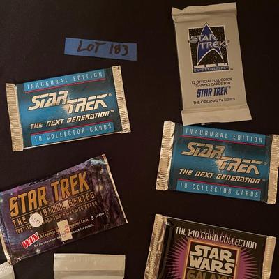 (9) Packs of Vintage StarTrek trading cards, (1) pack of star wars cards.