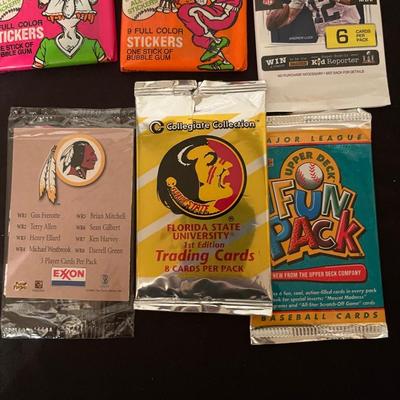(1) 1992 Pacific NFL, (2) Baseball's biggest gross outs, (1) Panini NFL Score, (1) Redskins, (1) Florida State Uni. , (1) Upper deck...