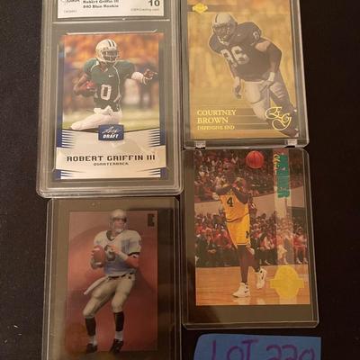2012 leaf draft RG3 #40 blue Rookie graded card, Courtney Brown, Rick miver, Chris Webber NBA. 