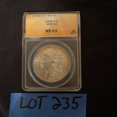1898-O ANACS MS-63 Silver Morgan Dollar 